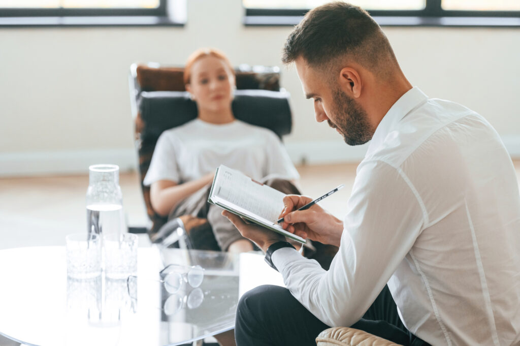 woman talking to doctor