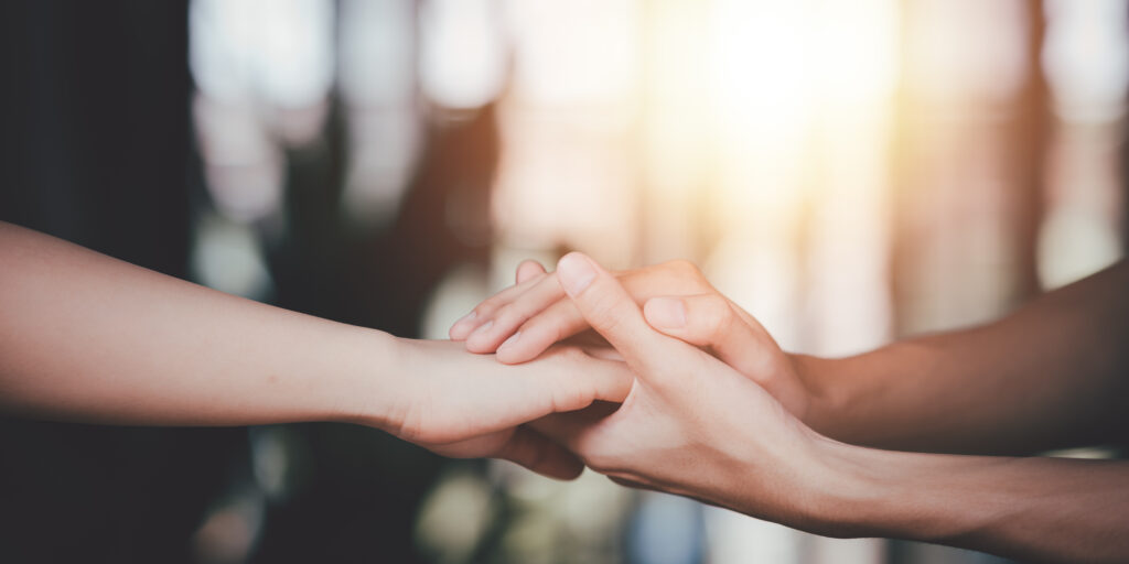 holding hands